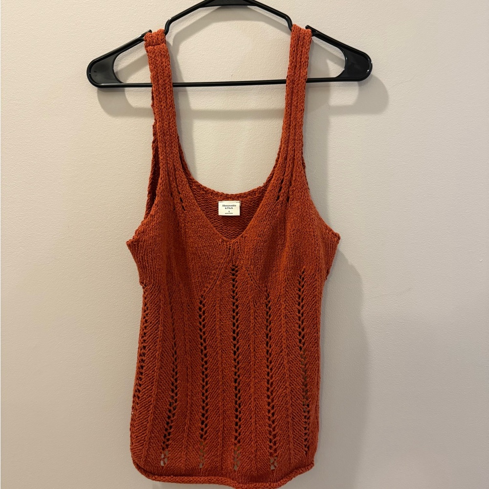 Abercrombie & Fitch Brown Orange Ribbed Sleeveless Tank Top